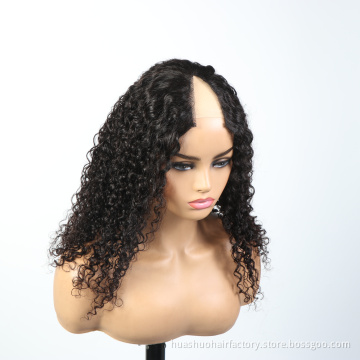 New Style Wig For Black Women Glueless V part Jerry Curl Wig Human Hair Peruvian U part Raw Hair Vendors